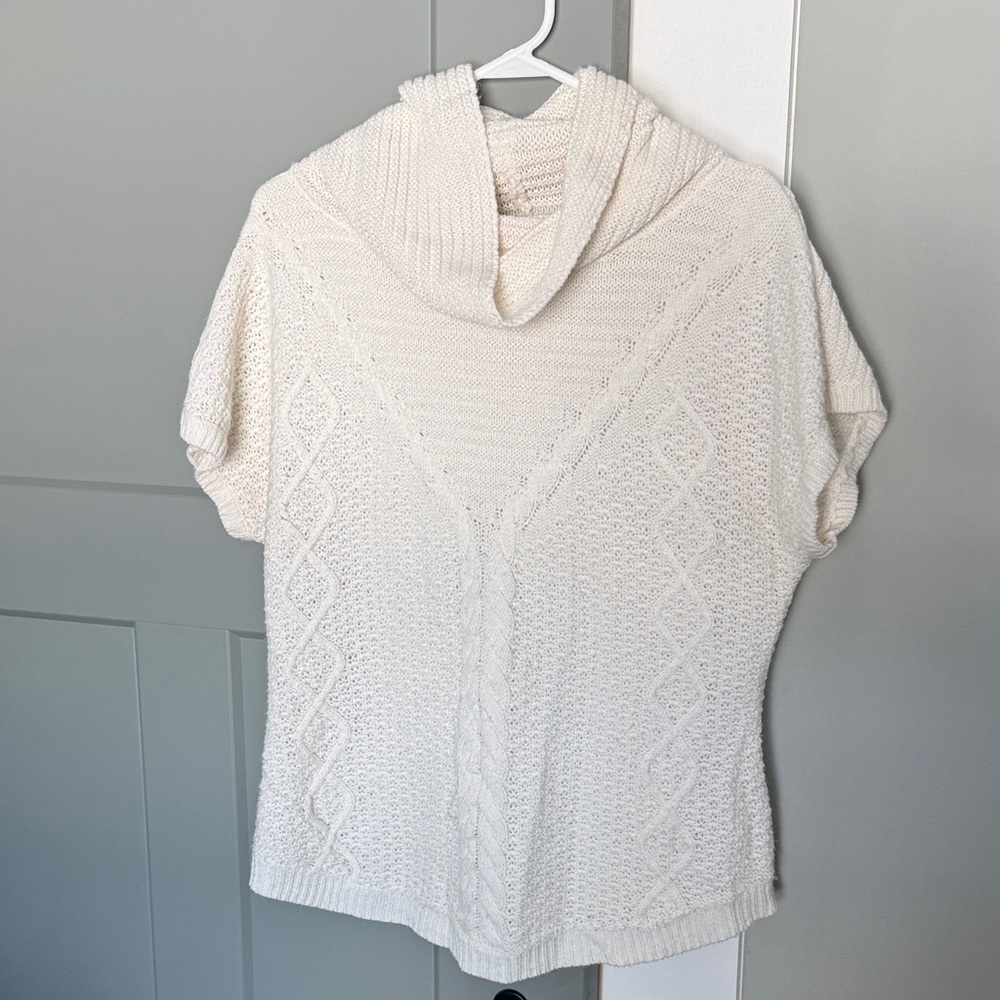 New York & Company Cream Cowl Neck Sweater